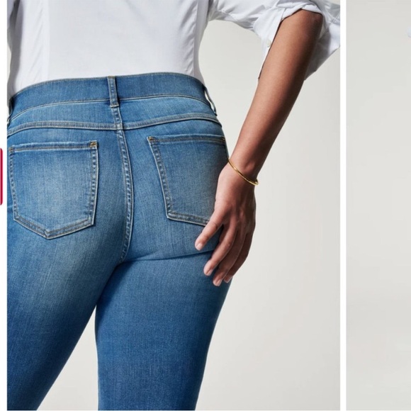 Womens SPANX Ankle Straight Leg Jeans in Vintage Indigo - Picture 5 of 9